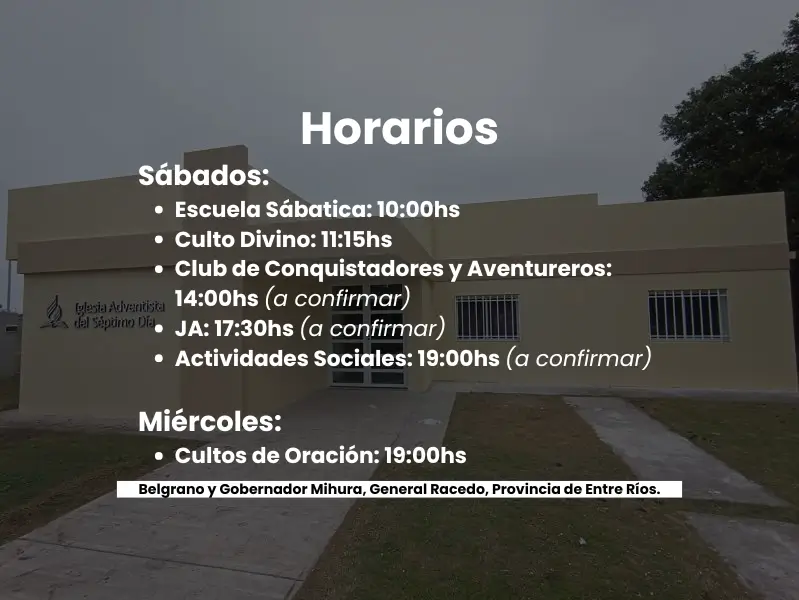 Fachada de la Iglesia Adventista de General Racedo, Entre Ríos